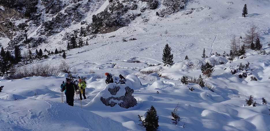 The Great War Excursion on Snowshoes at Passo Valparola