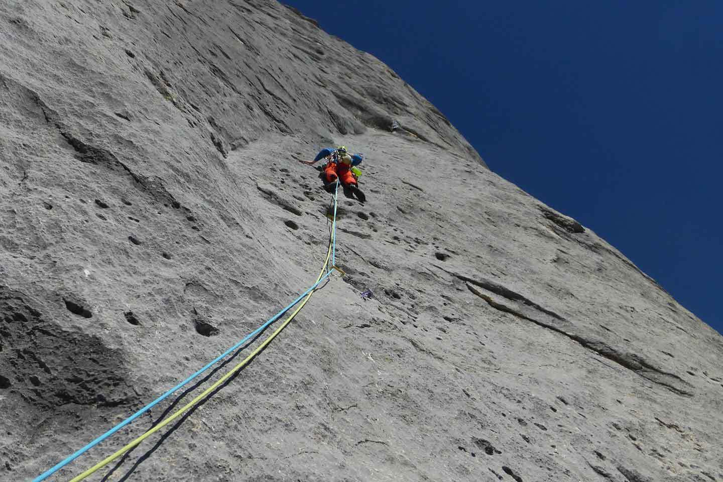 Via Attraverso il Pesce, Arrampicata in Marmolada d'Ombretta - Bruno Pederiva e Tom Ballard