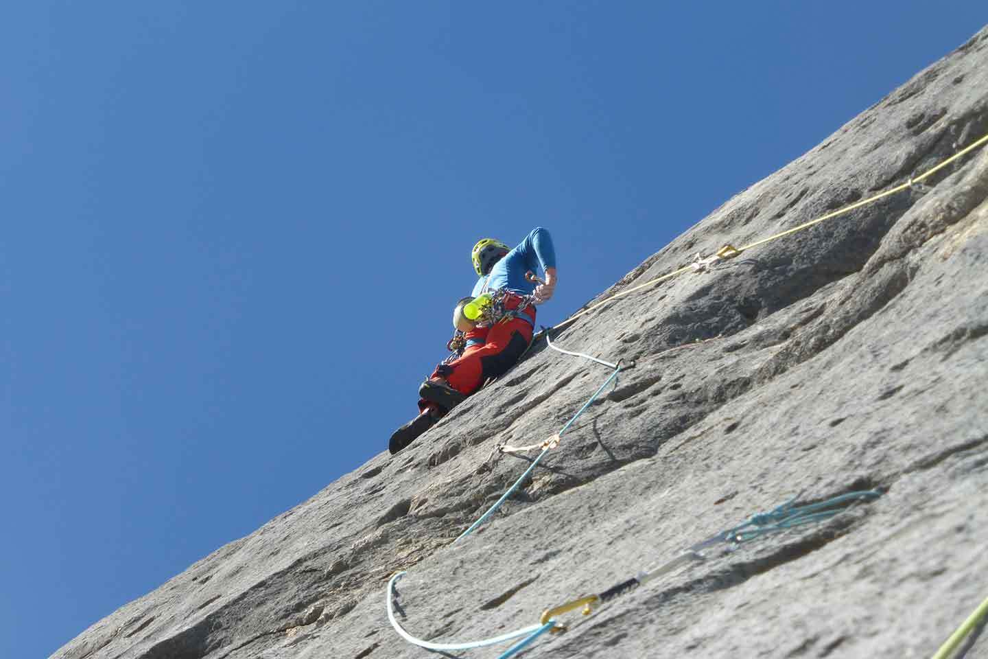 Via Attraverso il Pesce, Arrampicata in Marmolada d'Ombretta - Bruno Pederiva e Tom Ballard