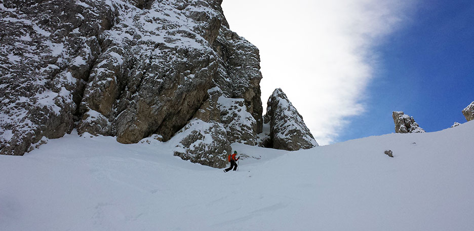 Sci Alpinismo alla Forcella Pogoffa ai Cadini di Misurina