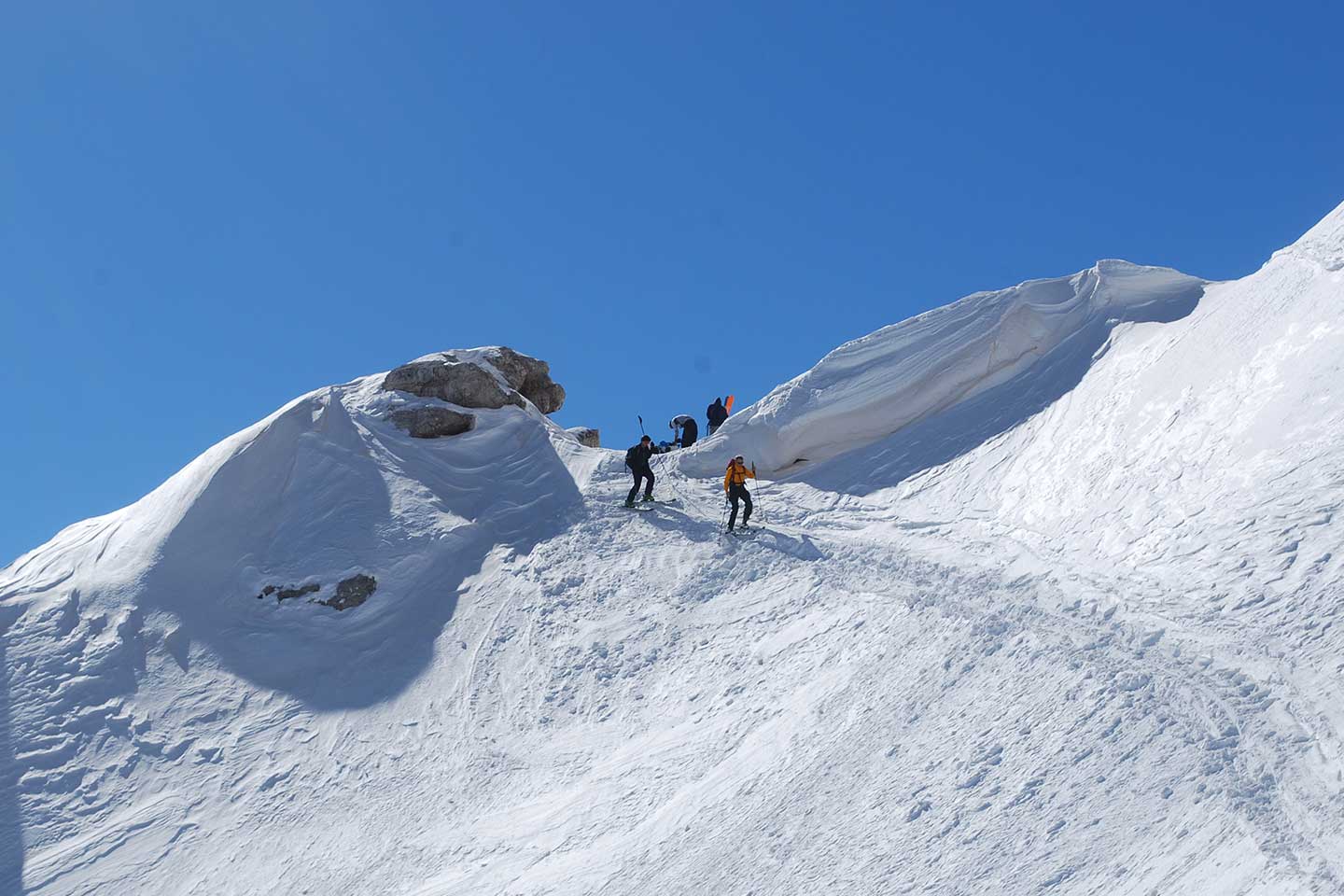 Ski Mountaineering to Forcella dei Quaire in South Fanis