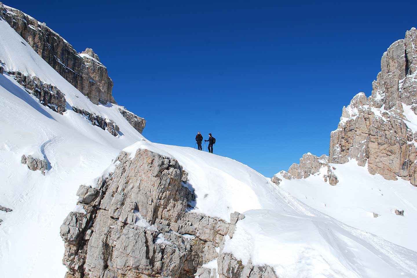 Sci Alpinismo alla Forcella dei Quaire di Fanis