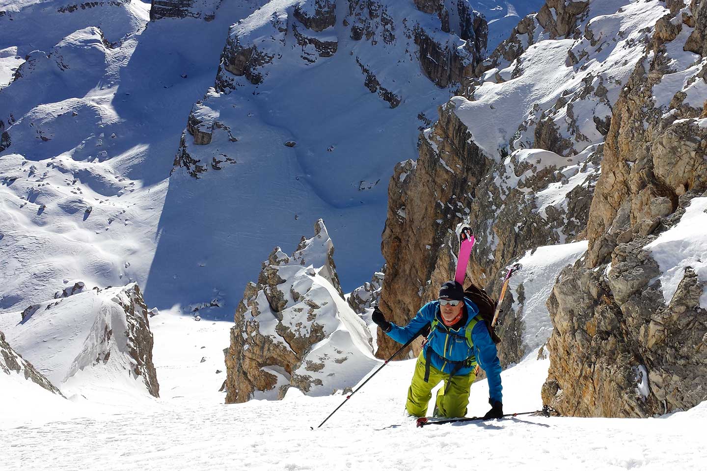 Ski Mountaineering to Forcella dei Quaire in South Fanis