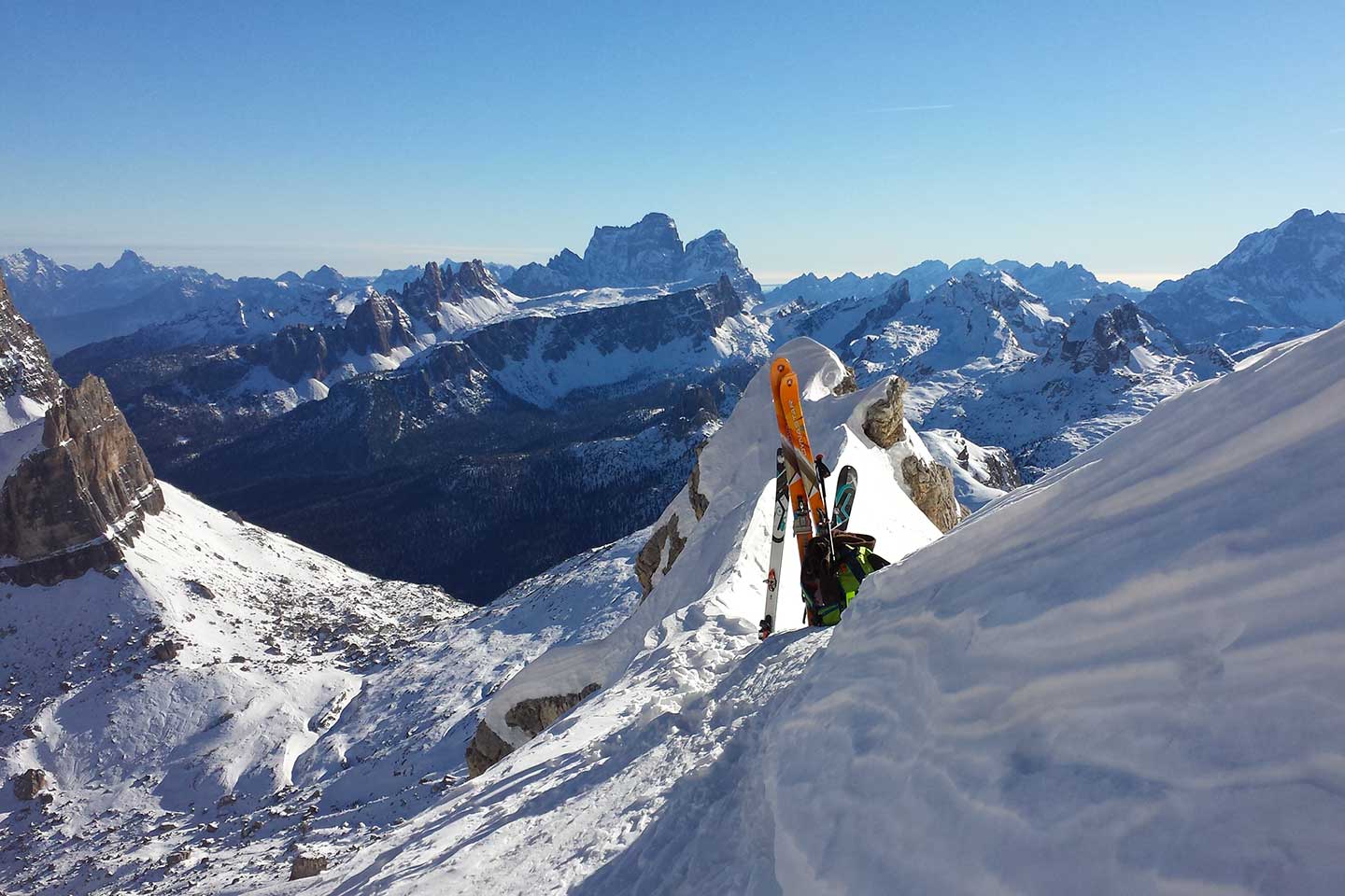 Ski Mountaineering to Forcella dei Quaire in South Fanis