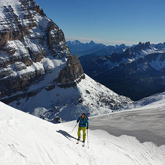 Ski Mountaineering to Forcella dei Quaire in South Fanis