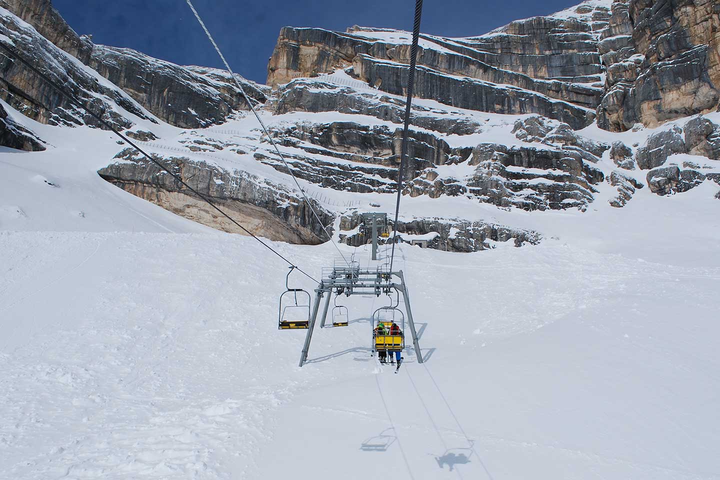 Off-piste Skiing Vallon de Raola to Tofane Group