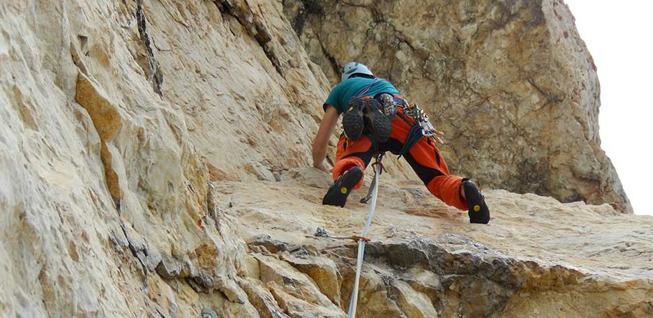 Re Artù Climbing Route on Lastoi de Formin