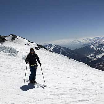 Ski Touring to Mount Castore through the Verra Glacier