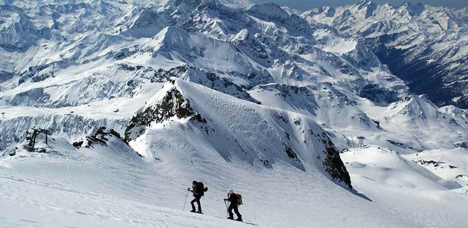 Backcountry Skiing in Monte Rosa, Punta Giordani, Margherita Hut, Mount Pollux