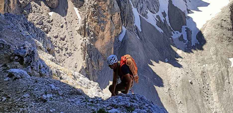 Rock Climbing in Sassolungo, Normal Route