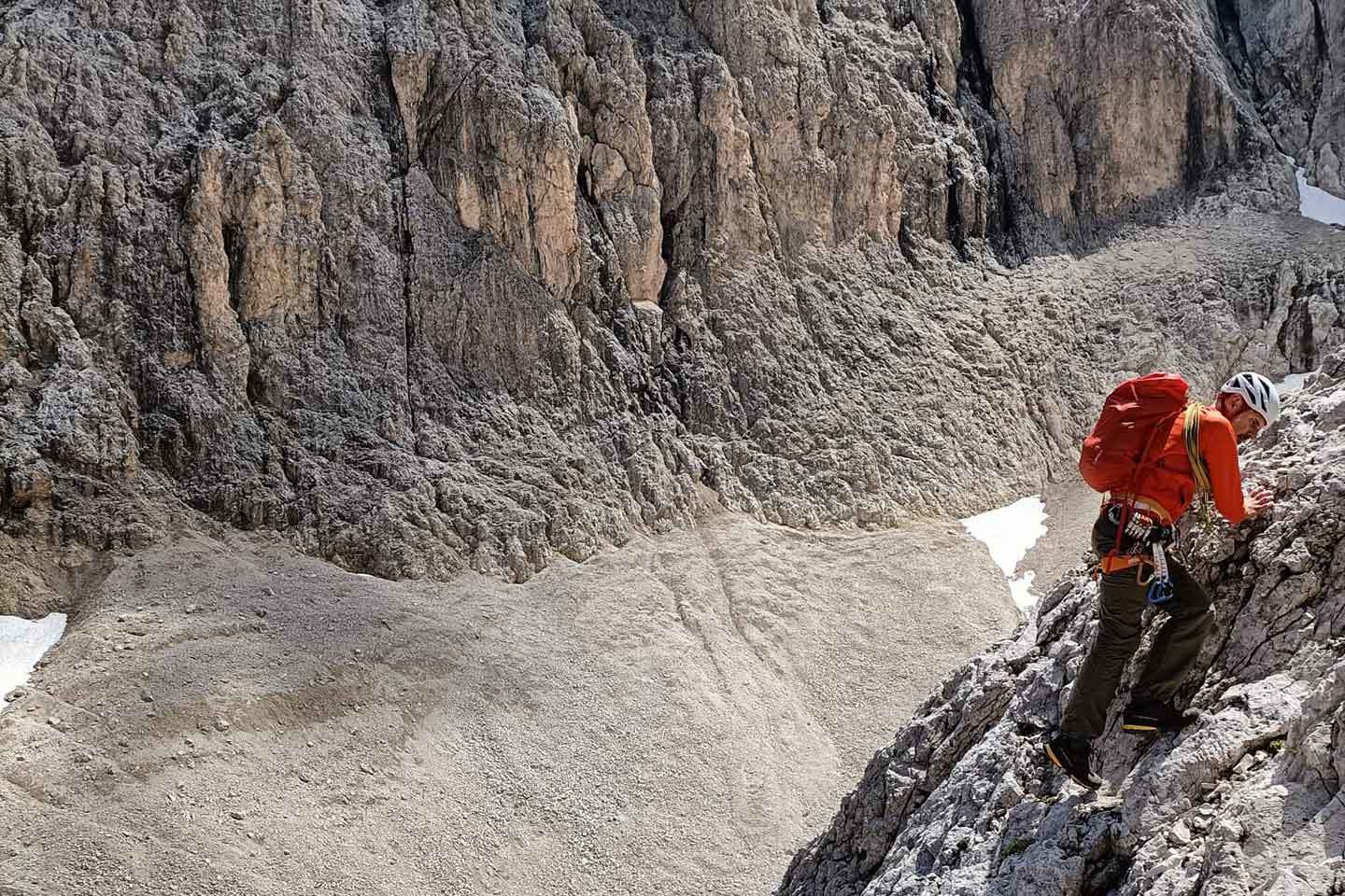 Rock Climbing in Sassolungo, Normal Route