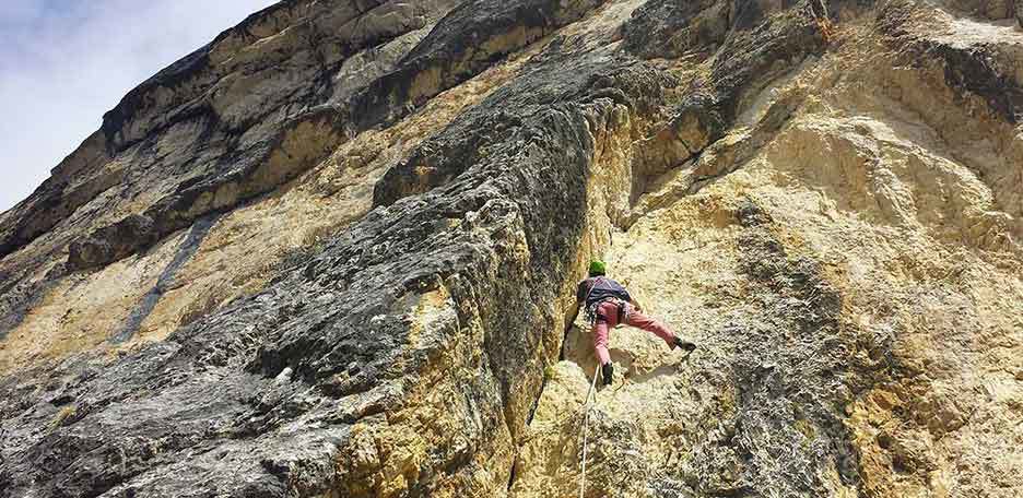 Via Schubert, Arrampicata al Piz Ciavazes nel Sella