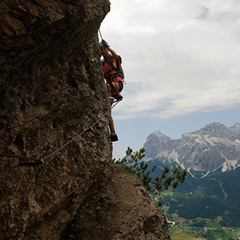 Via Ferrata Sci Club 18 to Faloria Mountain