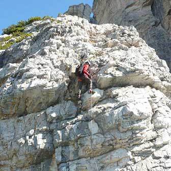 Ferrata Strobel a Punta Fiames