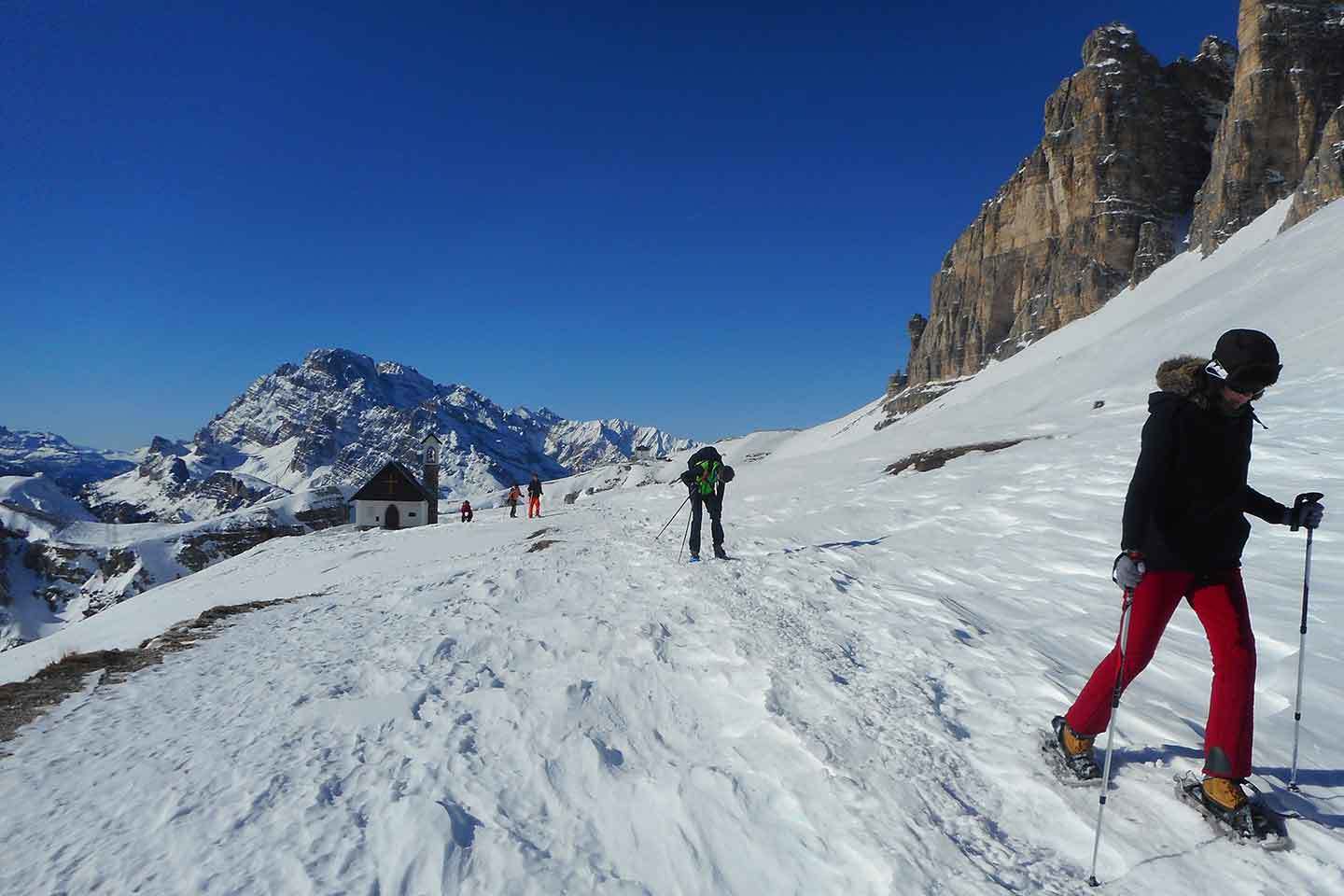 Excursion on Snowshoes to Tre Cime di Lavaredo