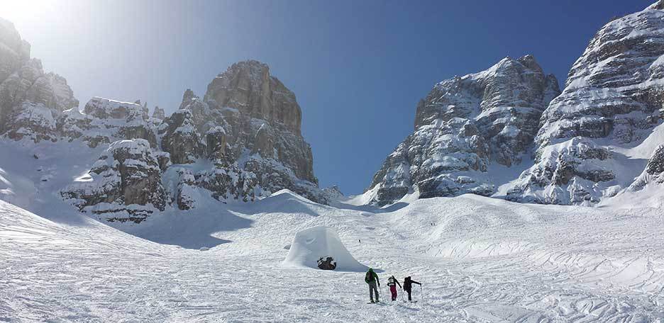 Ski Mountaineering in Val Fonda to Forcella del Cristallo