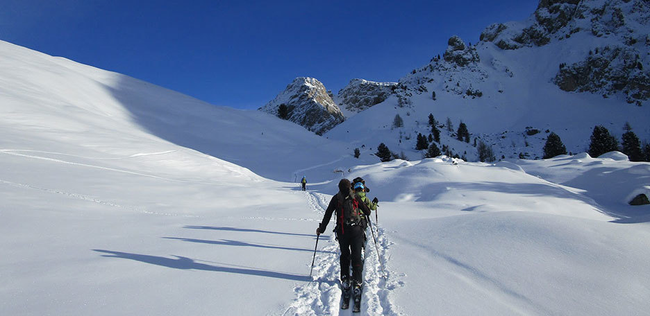 Sci Alpinismo al Canale Nord di Punta Vallaccia in Val di Fassa