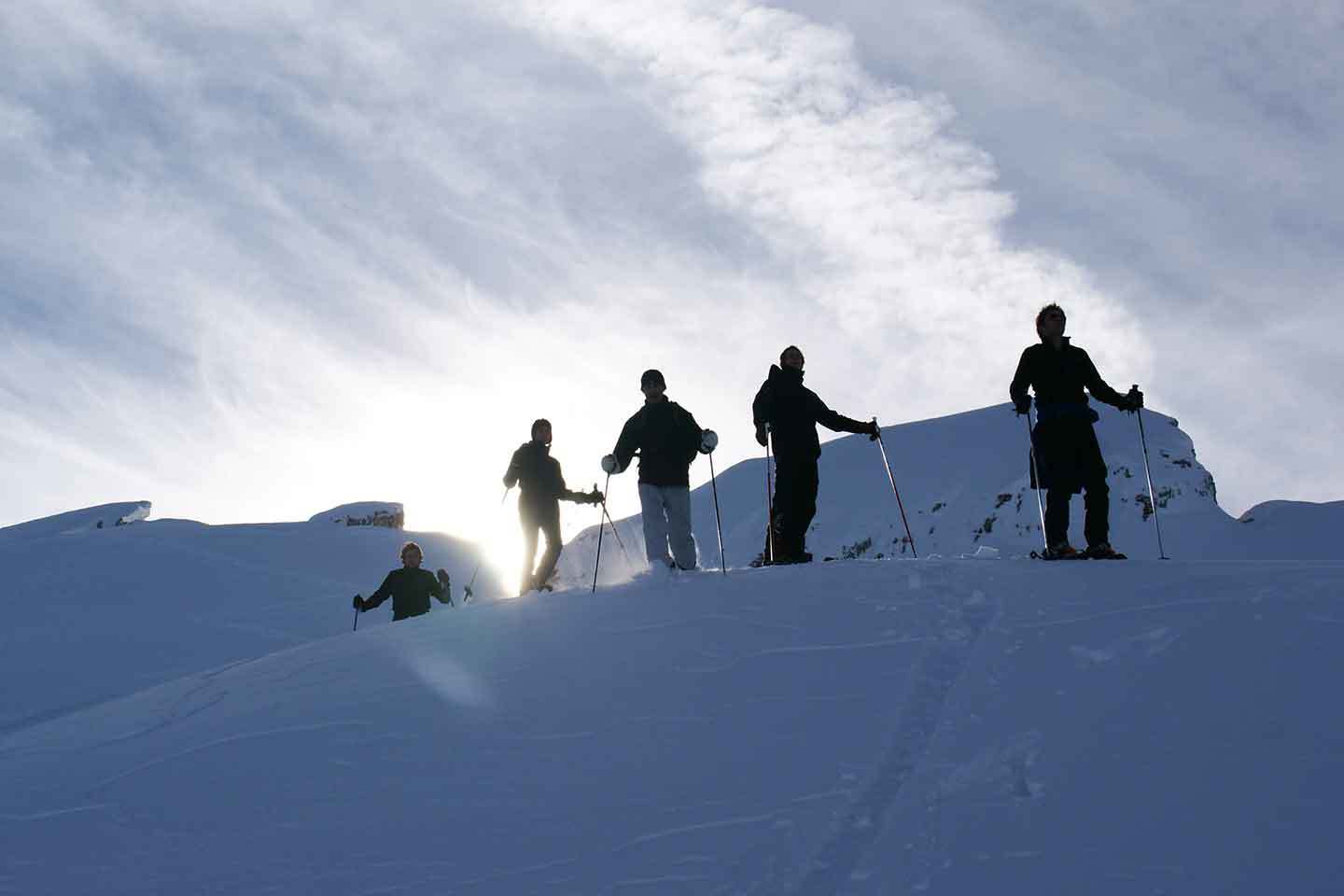Snowshoeing in Great St. Bernard Valley, Guided Snowshoes Hiking