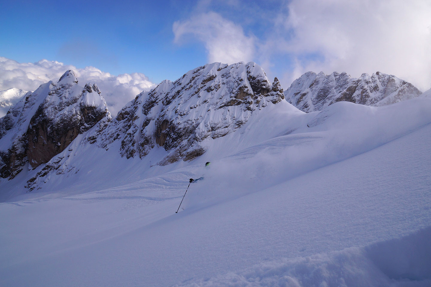 Off-piste Skiing in Val di Zoldo, Freeride Skiing Trips