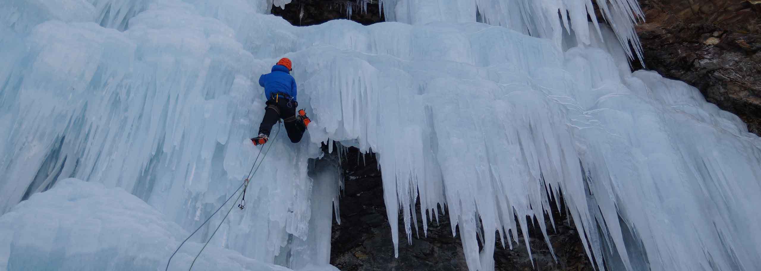 Ice Climbing in Marmolada, Sottoguda Icefalls Climbing